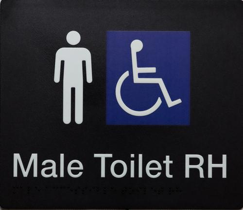 Male Toilet RH braille sign