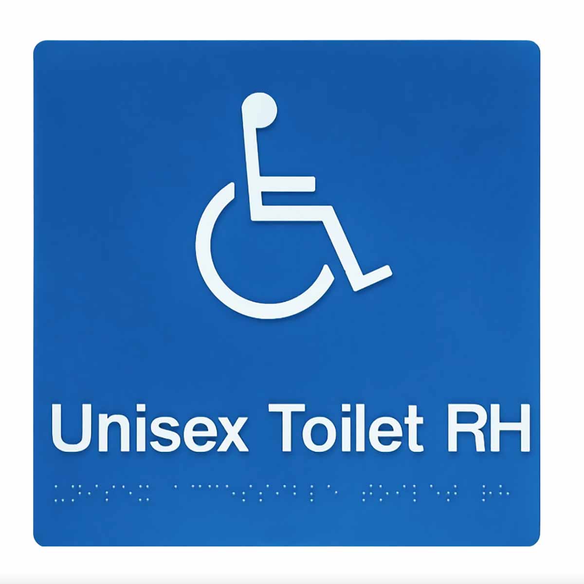 Disabled Toilet Right Hand Blue Plastic Braille Sign Raised Icons Text SV03-RH