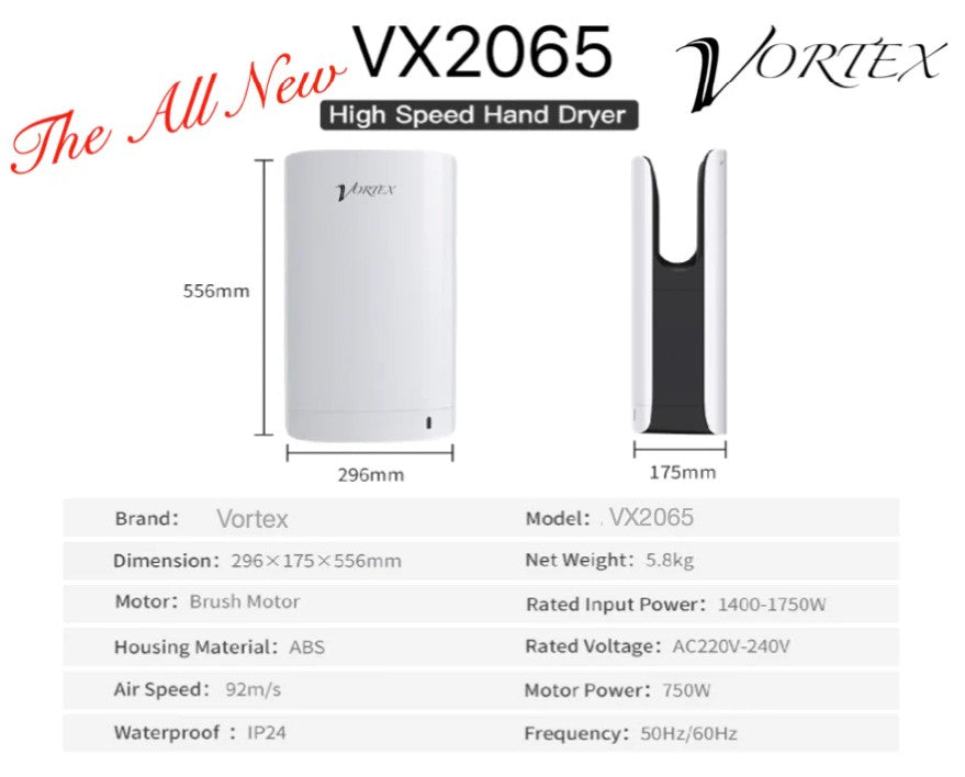 Vortex High Speed Compact Elegant Hand Dryer
