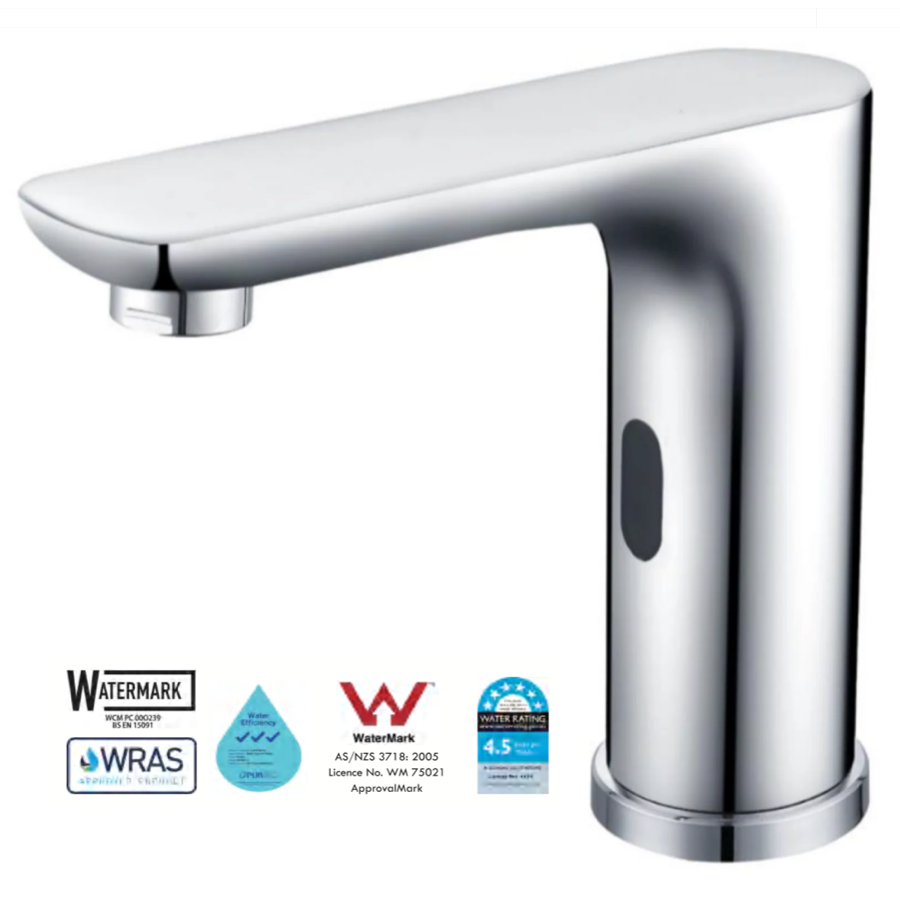 Frascio hands-free sensor water tap in chrome for commercial bathrooms