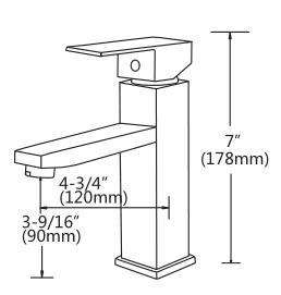 Square bathroom mixer tap WaterMark approved AS/NZS 3718 WM74514 with WELS 4-star water efficiency 6.05 L/min