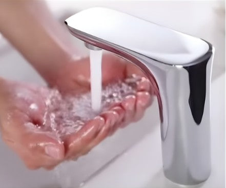 Frascio hands-free sensor water tap in chrome for commercial bathrooms