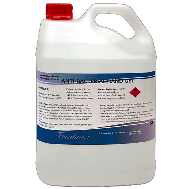 5L Antibacterial Hand Sanitising Gel for hospitals, schools, childcare, and commercial hygiene