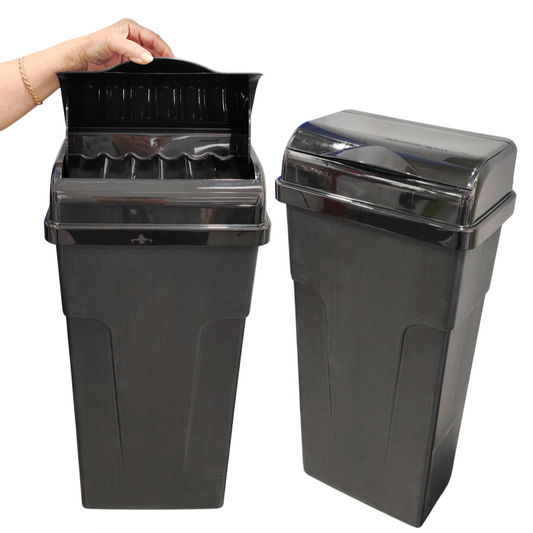 Freshnex 23L dark grey sanitary and nappy bin for commercial washrooms made from recycled materials