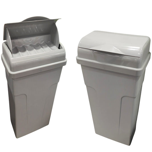 23L light grey sanitary and nappy bin for commercial washrooms made from recycled materials