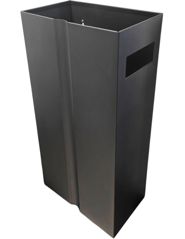 Wall Mount 32L Mat Black Steel Waste Bin Heavy Duty