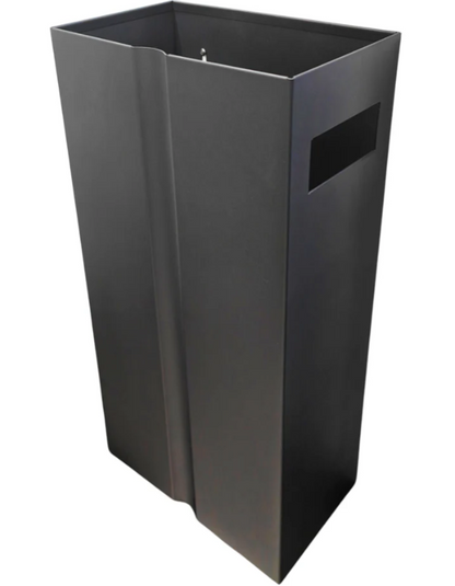 Wall Mount 32L Mat Black Steel Waste Bin Heavy Duty