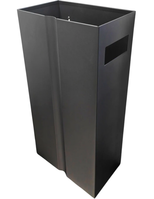 Wall Mount 32L Mat Black Steel Waste Bin Heavy Duty