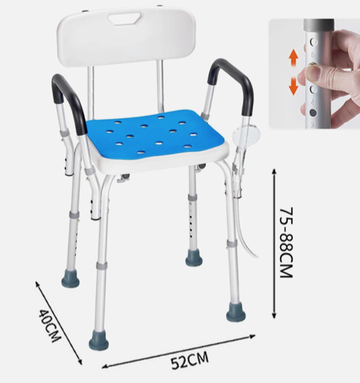 Non-Slip Shower Chair Safe, Comfortable Bathing, Easy Set up
