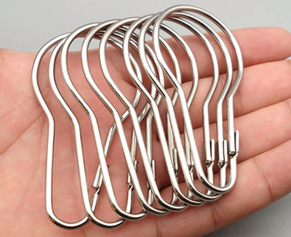 Justwashroom Shower Curtain Hooks Set of 12