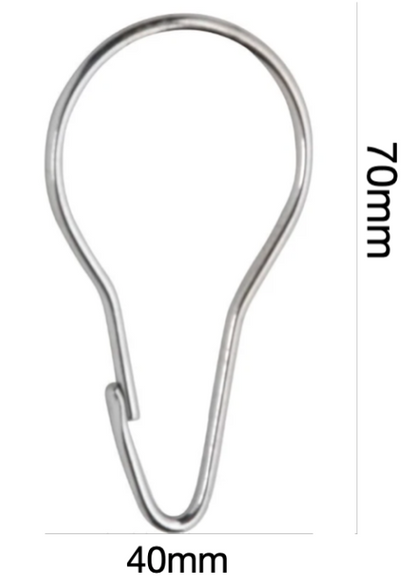 Justwashroom Shower Curtain Hooks Set of 12