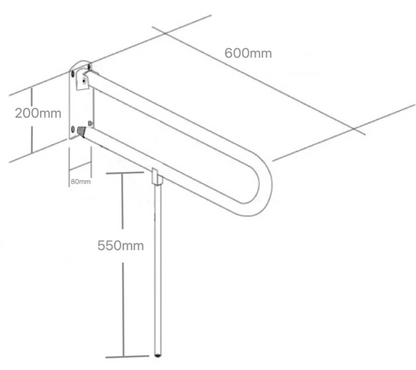 Antislip Powder Coated White Drop Down with Leg Grab Rail