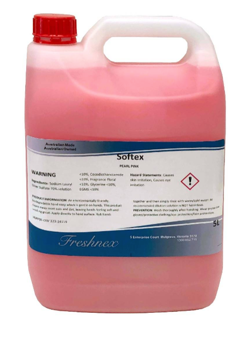 Softex 5L Biodegradable Natural Liquid Hand Soap with Boronia fragrance for Australian homes and commercial spaces