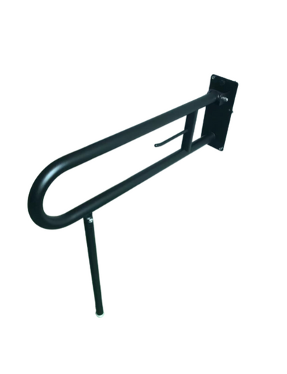 Powder Coated Black Drop Down Foldable Grab Rail
Bariatric toilet drop down hand rail.