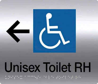 Unisex Toilet RH braille sign