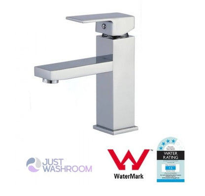 Square bathroom mixer tap WaterMark approved AS/NZS 3718 WM74514 with WELS 4-star water efficiency 6.05 L/min