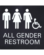 BS20 All Gender Unisex Disabled Braille Black Door Sign