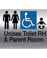 Braille S'Steel Unisex Accessible Toilets RH & Baby Change