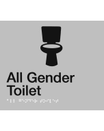 SS47 Silver Plastic All Gender Toilet Braille Sign