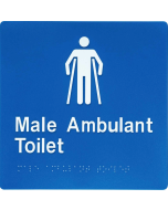 SP08-LH Male Disabled Toilet Left Hand Stainless Steel Braille Sign