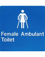 SV38 Female Ambulant Toilet Blue Plastic Braille Sign