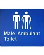 SV41 Male & Male Ambulant Toilet Blue Plastic Braille Sign