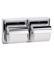 Twin Toilet Roll Holder Surface Mount S'Steel Horizontal A8867 