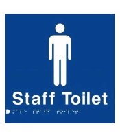 Plastic Blue Male staff Toilet Braille sign