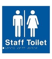 Plastic Unisex Staff Toilet  Braille Sign 