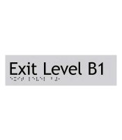 Silver Exit Braille Sign SX-B1 (180x50mm)