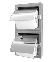  Twin Roll Holder Vertical Polish Surface Mount S'Steel  A8868