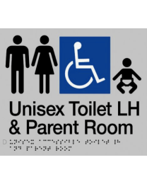 Unisex Silver Disable Parent, Room & Toilet LH SS10LH (210 x 180 mm)