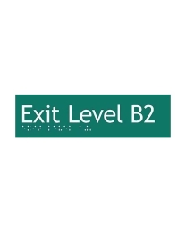 Exit Green Braille Sign SE-B2 