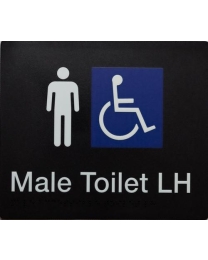 Male Disable Left Hand Toilet White on Black SK08-LH (210 x 180 mm)