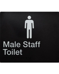 Male Staff Toilet Silver Braille Sign