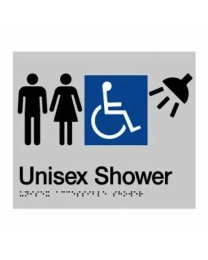 Unisex Disable Shower Braille Sign SS22  (235 x 180 mm)
