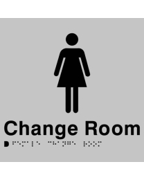 SS30 Silver Plastic Female Change Room Braille Sign