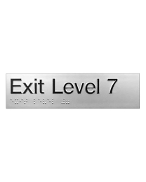 Silver Exit Level 7 Braille Sign SX-07 